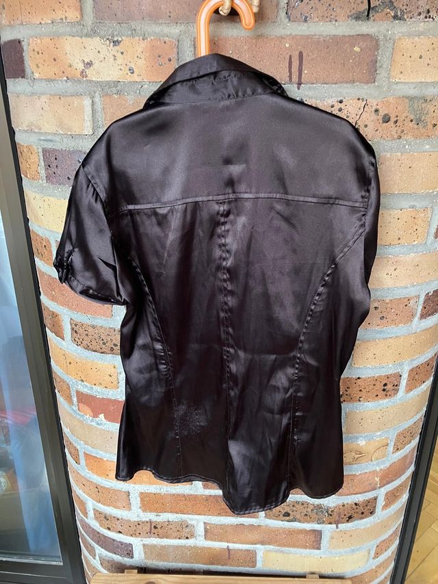 Camisa Zara Basic manga corta mujer marrón XS