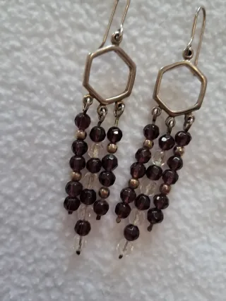 Pendientes largos colgantes baño plata