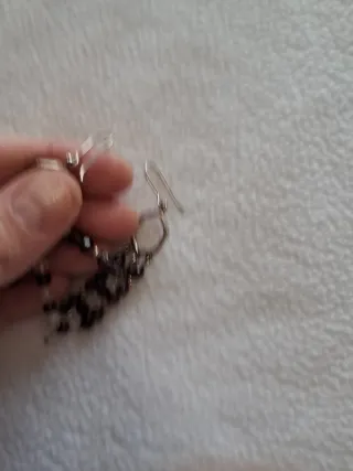 Pendientes largos colgantes baño plata