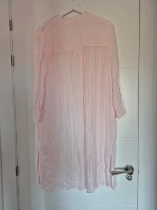 Bata camisola mujer rayas rosa y blanco