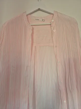 Bata camisola mujer rayas rosa y blanco