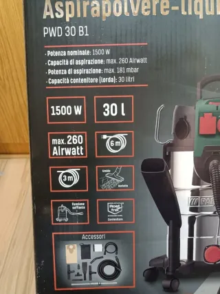 Húmedo Seco 1500W Aspiradora PARKSIDE