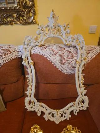 Marco Barroco Blanco y Dorado