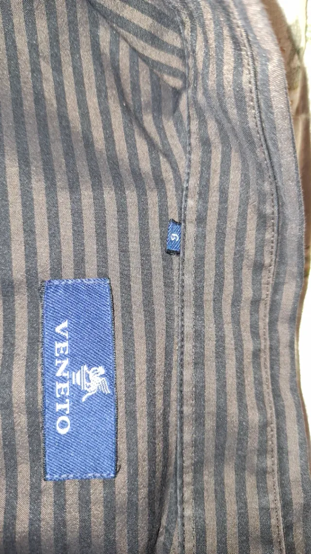 Camisa Veneto Rayas Marrón negro. Talla 6, xxl