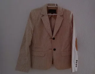 Chaqueta Rayas Beige y Blanca
