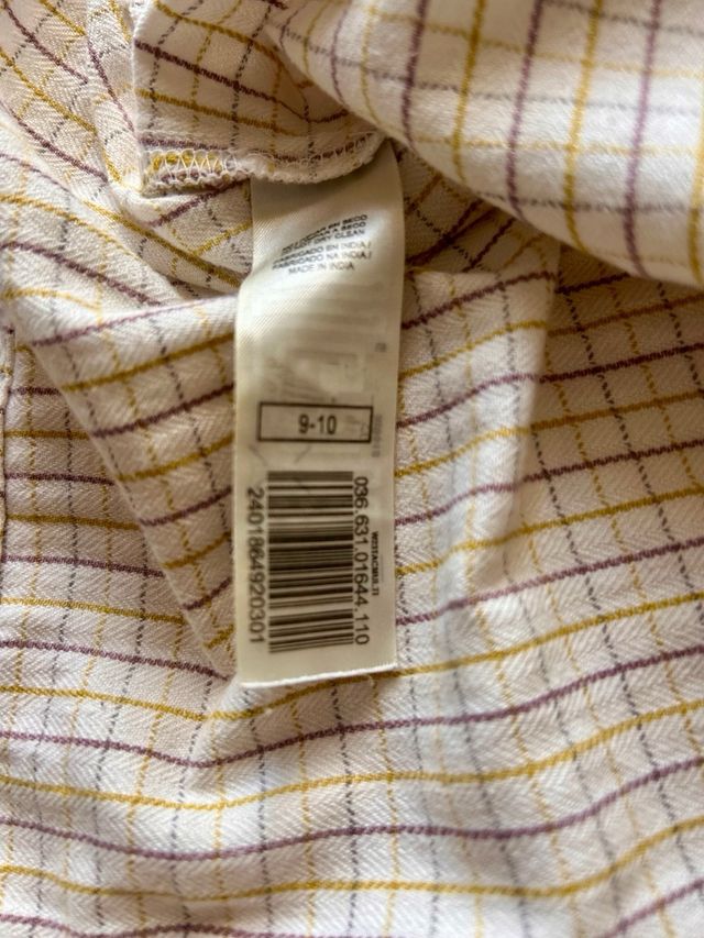 Camisa cuadros niña talla 9-10