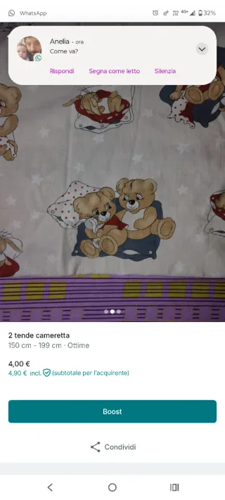 2 Tende Cameretta Orsetti e Coniglietti