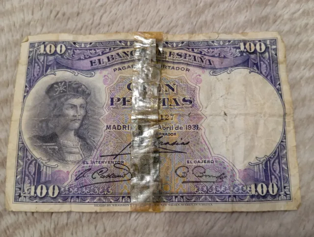 Billete 100 pesetas 1931 El Banco de España