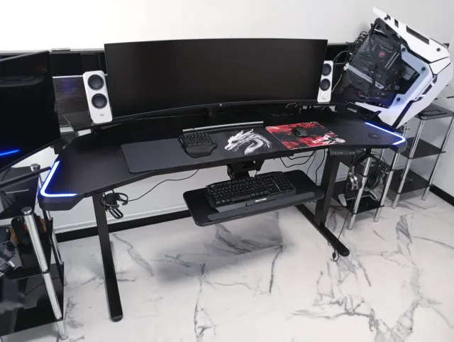 Escritorio Elevable Negro y Blanco