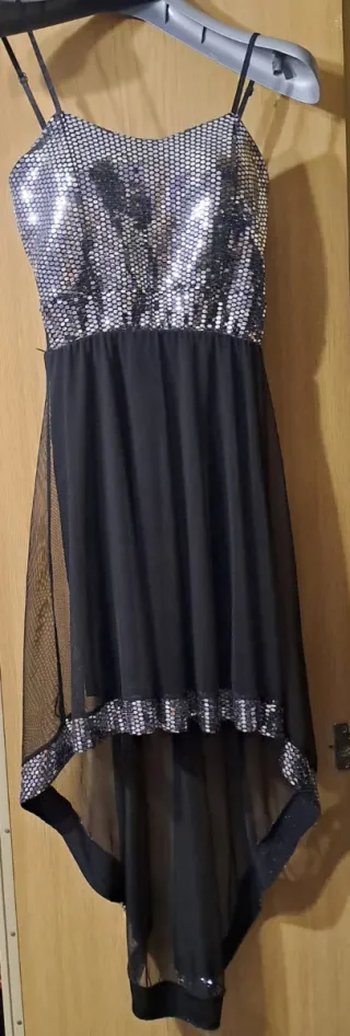 Vestito paillettes argento e nero