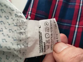 Camisa Inside cuadros algodón Talla L