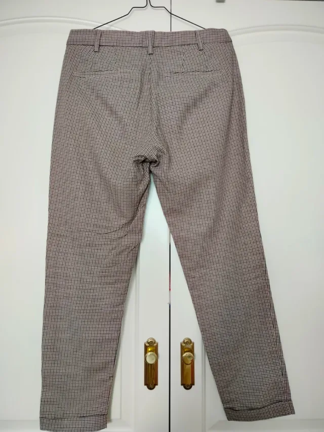 Pantalón de cuadros marrón hombre
