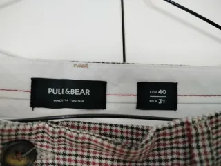 Pantalón de cuadros marrón hombre