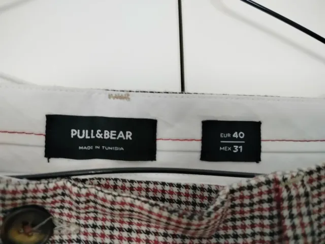 Pantalón de cuadros marrón hombre