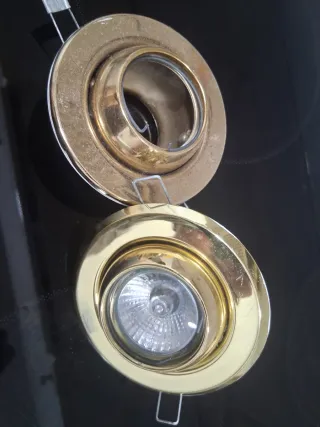 Faretti alogeni dorati in metallo da incasso a soffitto 3 pz