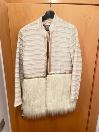 Chaqueta pelo beige y oro MATCH POINT