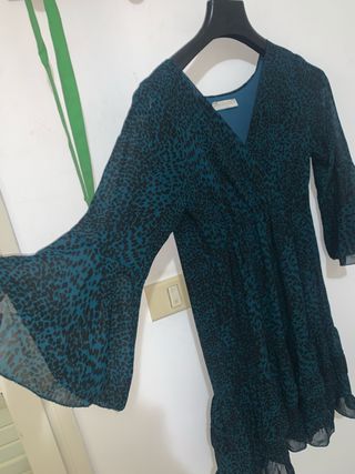 Vestito corto fantasia leopardata