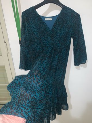 Vestito corto fantasia leopardata