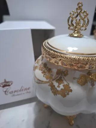 Porta the Caroline ceramica profili dorati