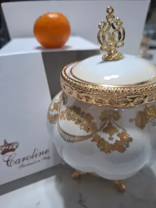 Porta the Caroline ceramica profili dorati