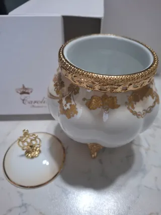 Porta the Caroline ceramica profili dorati