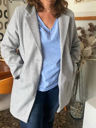 Chaquetón paño gris nuevo