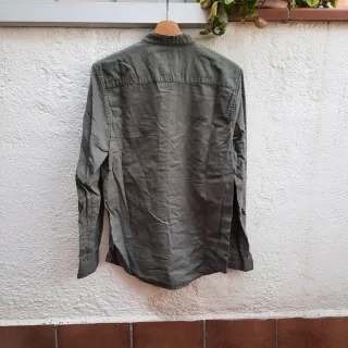 Camisa verde cuello mao M Slim Fit