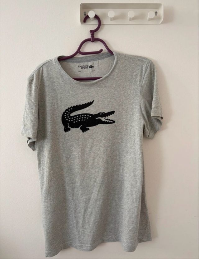 Camiseta Lacoste Talla M Cocodrilo Gris