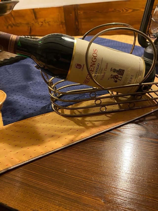 Portabottiglie in metallo argentato