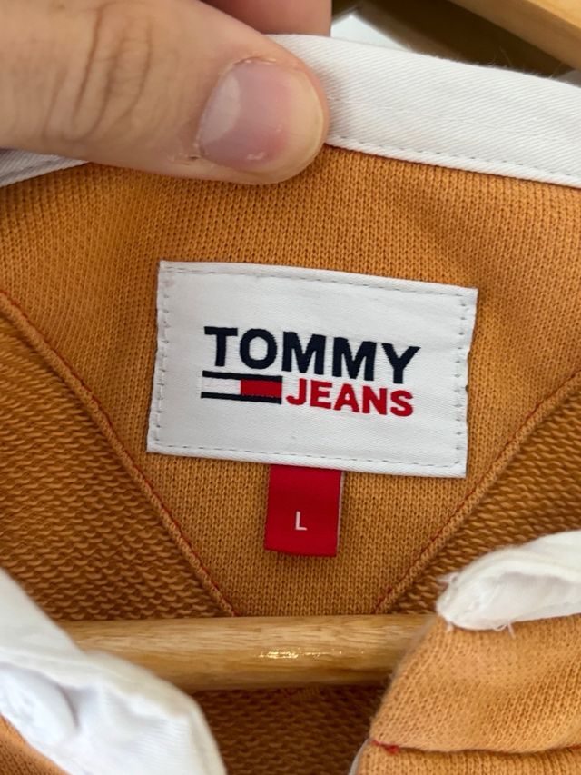 Polo Tommy Jeans manga larga rayas