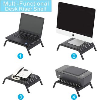 Soporte monitor metálico negro 40x27x10