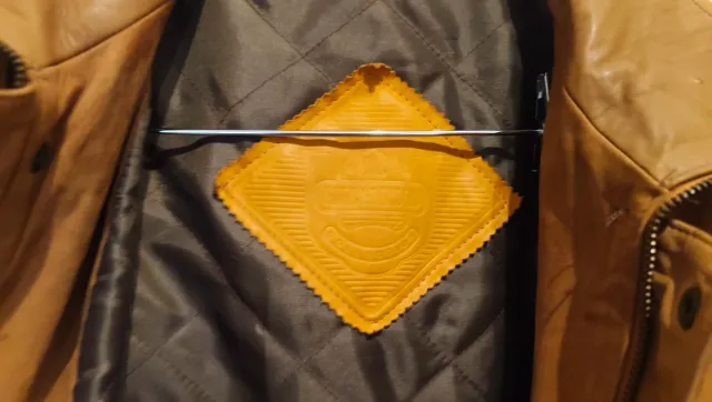 Chaqueta Cuero Vacuno Marrón Talla 52