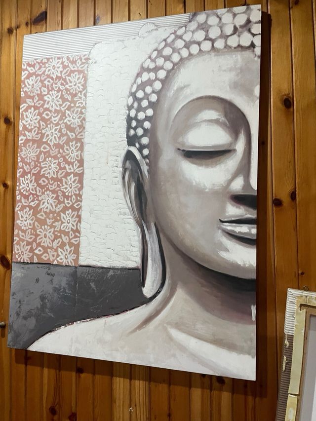 Cuadro Buda Beige y Gris