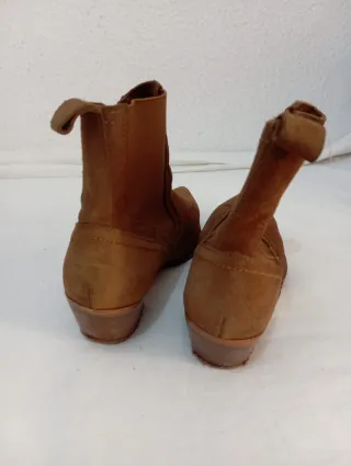 Botas Mango Cuero Mujer Marrones