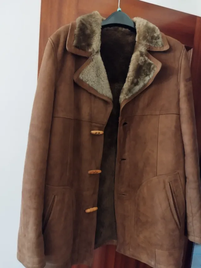 Chaqueta Piel Vuelta Marrón Talla L