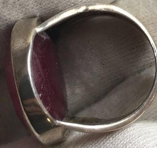 Anillo Plata Gigante Granate + Regalo