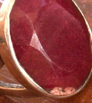 Anillo Plata Gigante Granate + Regalo