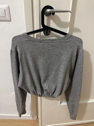 Maglione crop Fred Perry grigio