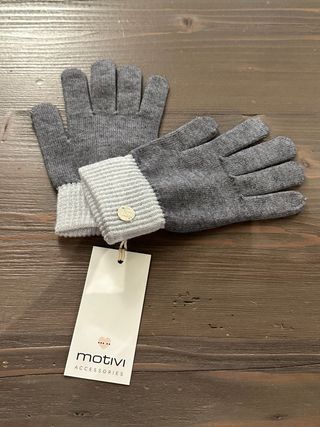 Guanti Motivi donna grigio e bianco