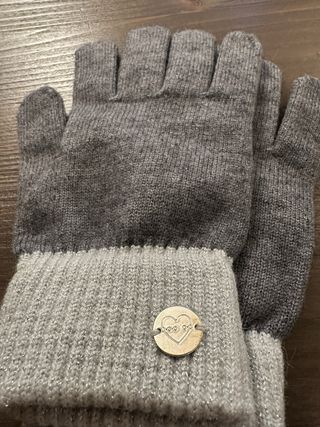 Guanti Motivi donna grigio e bianco