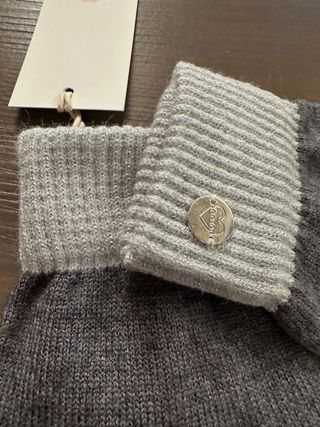 Guanti Motivi donna grigio e bianco