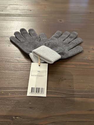 Guanti Motivi donna grigio e bianco