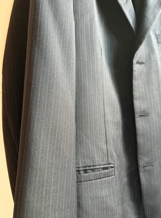 Giacca Versace Uomo Lana blu Gessato Tg 52