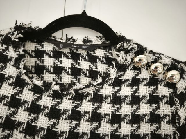 Blazer Tweed Mango Pata de Gallo Talla XS