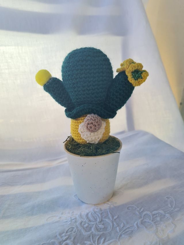 Cactus Gnomo Uncinetto Fatto a Mano