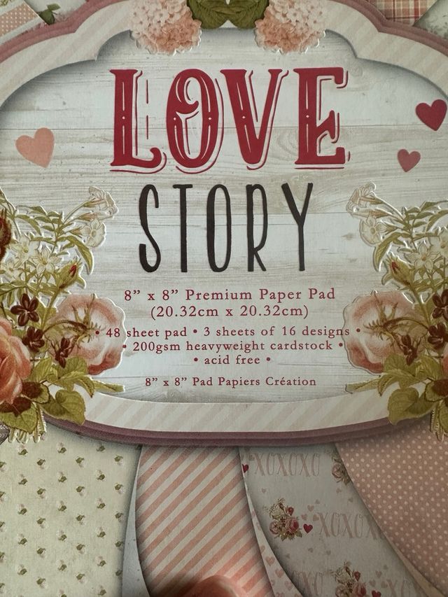 Papel Scrapbooking Love Story 8x8