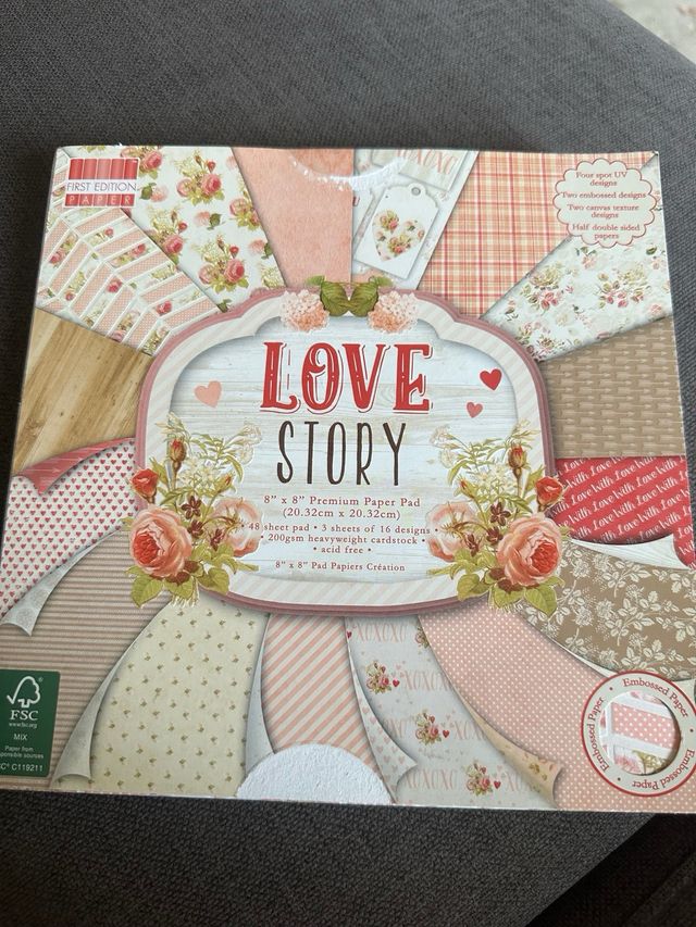 Papel Scrapbooking Love Story 8x8