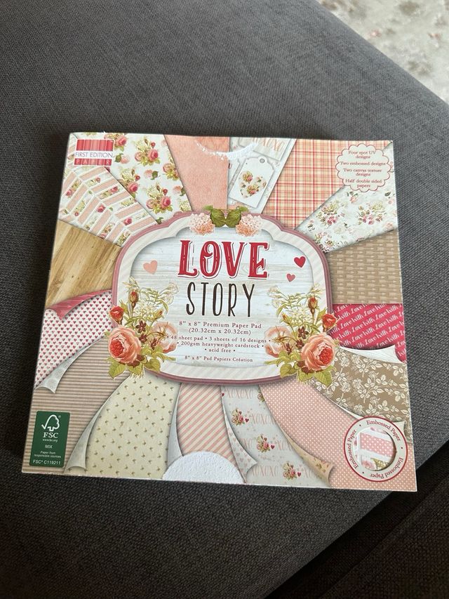 Papel Scrapbooking Love Story 8x8
