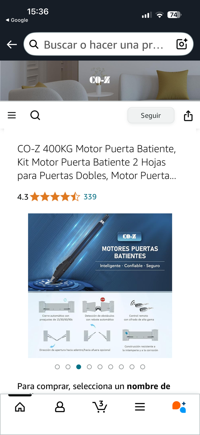 Kit motore per porta a battente CO-Z 400KG