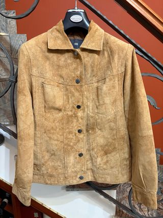 Giacca vera pelle scamosciata donna vintage
